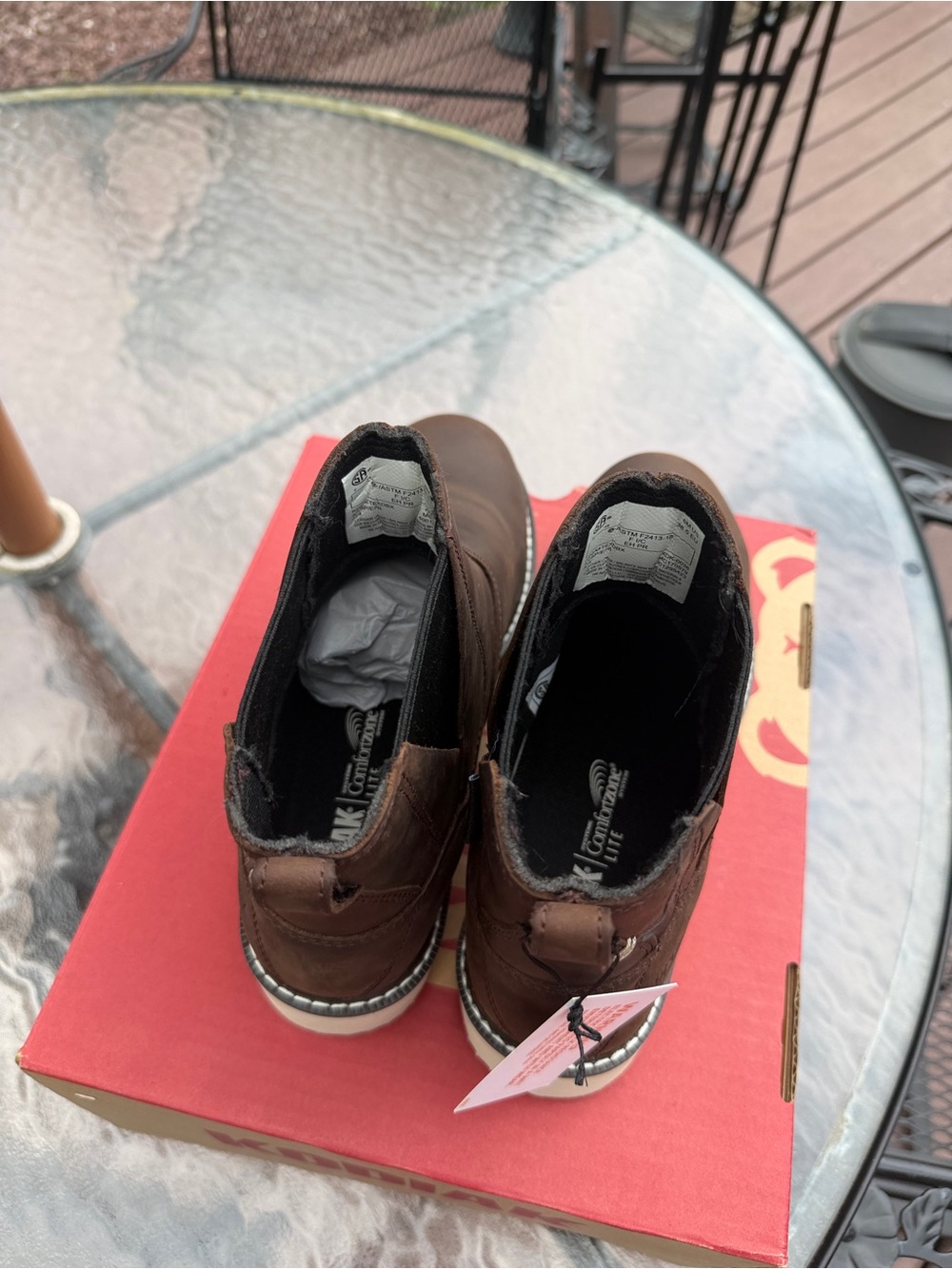 Kodiak Women’s Brown Leather steel toe Boots with White Sole - Picture 6 of 9